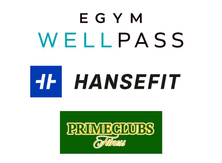 Übersicht über unsere Firmenfitnesspartner: Wellpass, Hansefit & Primeclubs